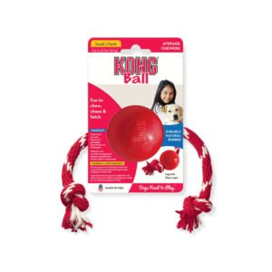 Kong Ball Με Σχοινί Κόκκινο Small Παιχνίδι Σκύλου