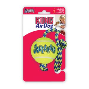 Kong Squeakair Tennis with Rope Κίτρινο Medium Παιχνίδι Σκύλου