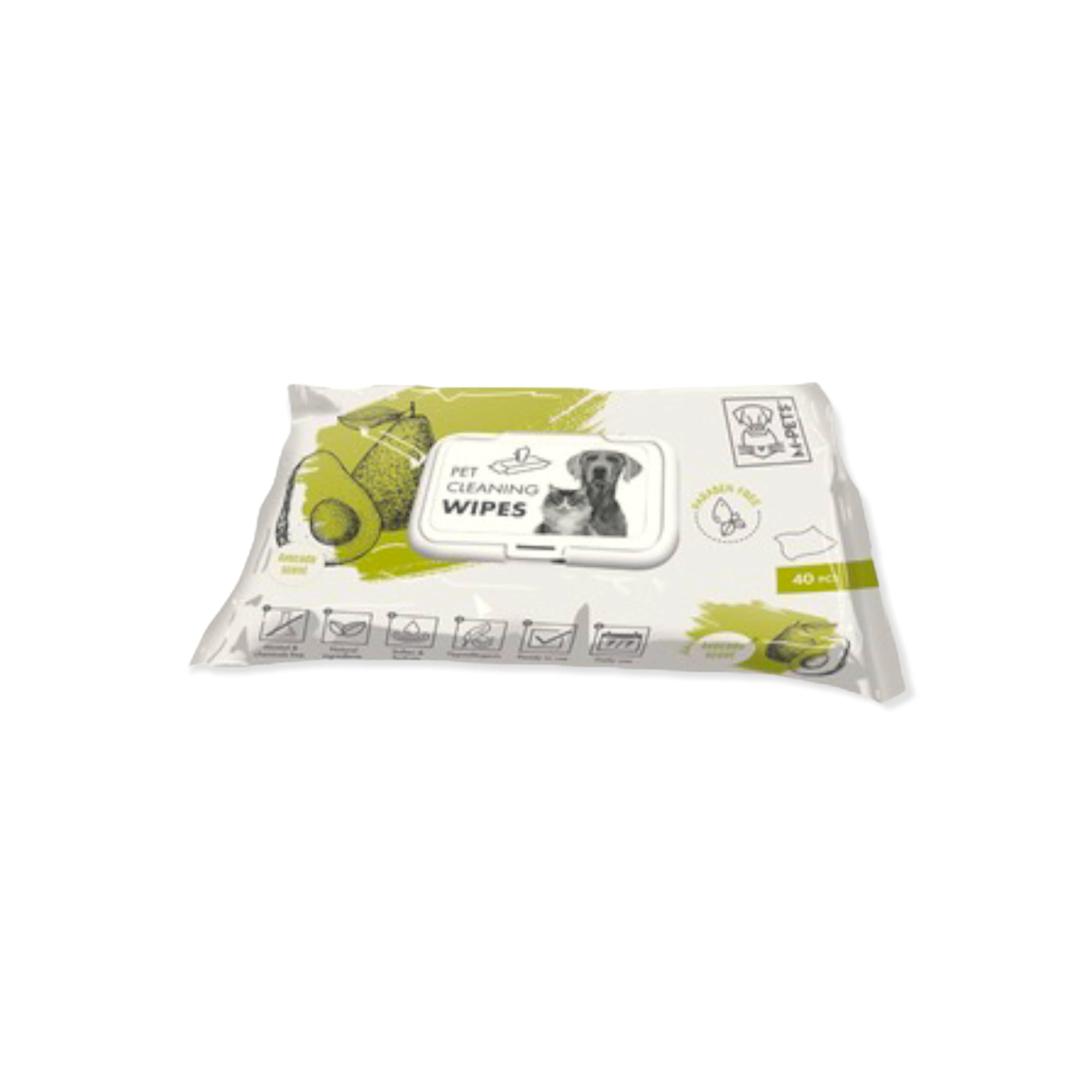 PET CLEANING ΥΓΡΑ ΜΑΝΤΗΛΑΚΙΑ WIPES AVOCADO 15 X 20 Cm – 40 Pcs