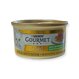 Purina Gourmet Gold Υγρή Τροφή Γάτας Pate Με Κοτόπουλο, Καρότα Και Κολοκυθάκια 24x85gr