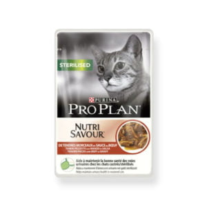 Purina Pro Plan Υγρή Τροφή Για Στειρωμένες Γάτες Nutrisavour Βοδινό Σε Σάλτσα 85gr