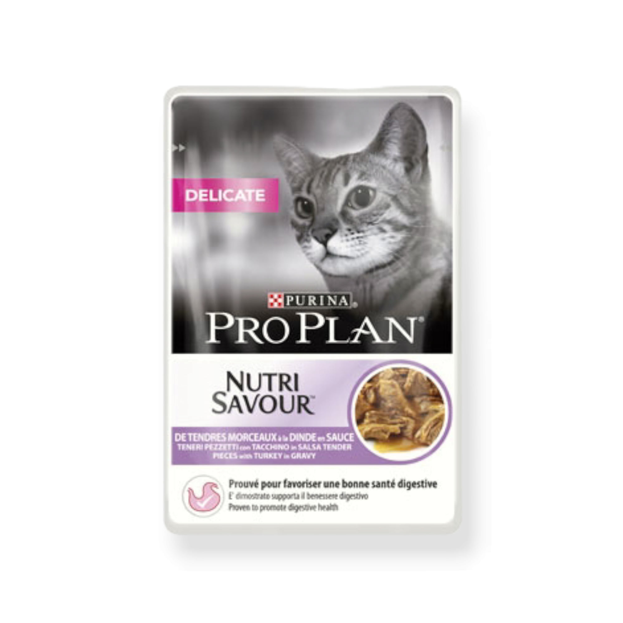 Purina Pro Plan Delicate Υγρή Τροφή Για Γάτες Nutrisavour Γαλοπούλα Σε Σάλτσα 85gr