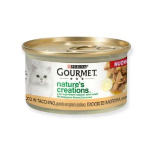 Gourmet  Nature’s Creations Υγρή Τροφή Γάτας Με Γαλοπούλα Γαρνιρισμένο Με Άγριο Καρότο Και Σπανακι 85gr