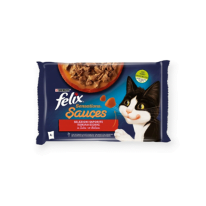 Felix Sensations Sauces Υγρή Τροφή Γάτας Γαλοπούλα Σε Σάλτσα Με Γεύση Μπέικον 4x85gr