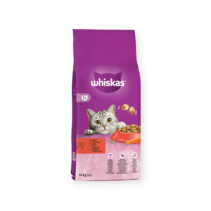 Whiskas Adult 1+ Πλήρης Και Ισορροπημένη Ξηρά Τροφή Για Γάτα Με Μοσχάρι 14kg