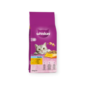 Whiskas Adult 1+ Πλήρης Και Ισορροπημένη Ξηρά Τροφή Για Στειρωμένη Γάτα Με Κοτόπουλο 14kg