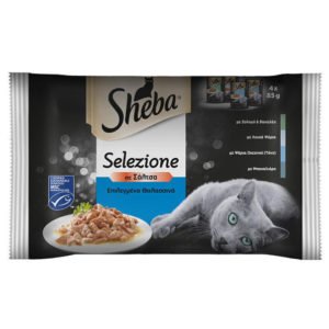 Υγρή Τροφή Γάτας Φακελάκι Sheba Selezione Multi Pack Με Θαλασσινά 4x85gr