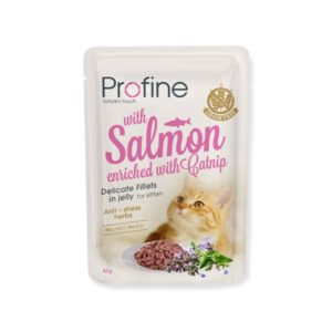 Υγρή Τροφή Γάτας Profine Delicate Fillets IN Jelly – Σολομός Με Catnip 85gr
