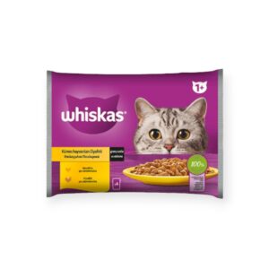 Whiskas Multipack Υγρή Τροφή Γάτας Σε Σάλτσα Με Πουλερικά 4x85gr