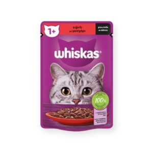 Whiskas Υγρή Τροφή Γάτας Σε Σάλτσα Με Μοσχάρι 85gr