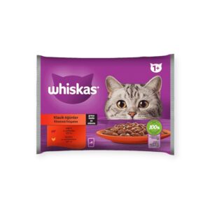 Whiskas Duo Multipack Υγρή Τροφή Γάτας Σε Ζελέ Με Μοσχάρι & Κοτόπουλο 4x85gr