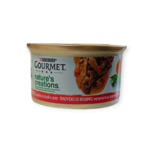 Gourmet Υγρή Τροφή Γάτας Βοδινό Γαρνιρισμένο Με Αρακά & Καρότα  85gr
