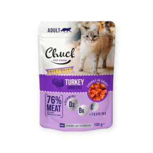 Chuck Cat Υγρή Τροφή Για Στειρωμένες Γάτες Με Κρέας Γαλοπούλας 100gr