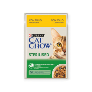 Cat Chow Υγρή Τροφή Για Στειρωμένες Γάτες Με Κοτόπουλο & Μελιτζάνες Σε Σάλτσα 85gr
