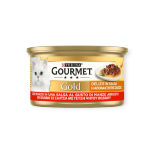 Gourmet Gold  Υγρή Τροφή Γάτας "Απόλαυση Της Σάλτσας" Με Βοδινό 85gr