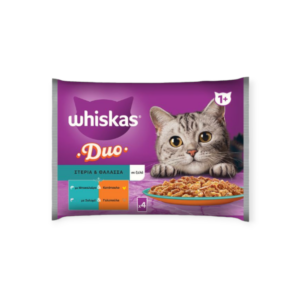 Whiskas Duo Υγρή Τροφή Γάτας Multipack Σε Ζελέ Με Ψάρι & Κρέας 4x85gr