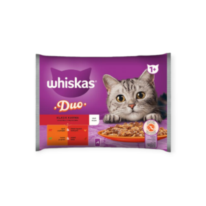 Whiskas Duo Υγρή Τροφή Γάτας Multipack Σε Ζελέ Με Κρεατικά 4x85gr