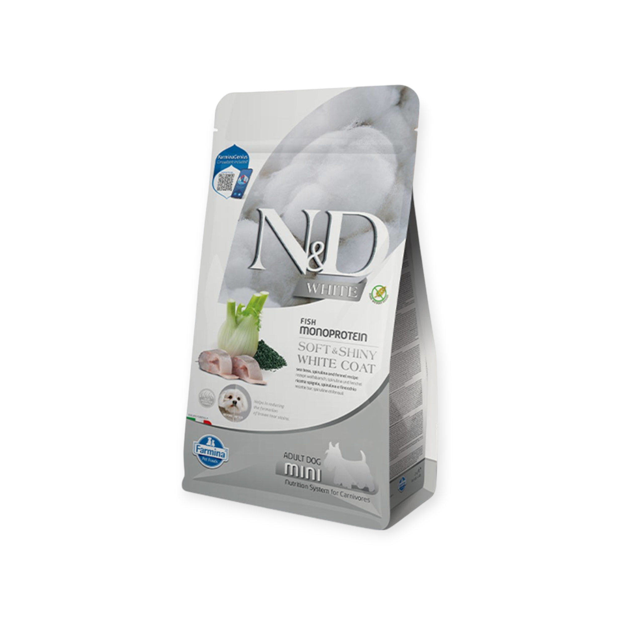 N&D Dog White Sea Bass & Spirulina Adult Mini 2KG N&D Dog White Sea Bass & Spirulina Adult Mini 2KG