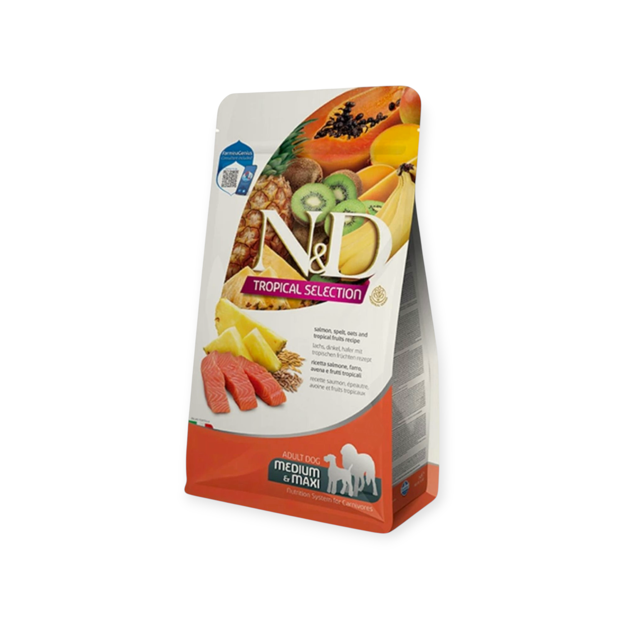 N&D Dog Tropical fruits Salmon Spelt & Oats Adult Medium & Maxi 2 KG N&D Dog Tropical fruits Salmon Spelt & Oats Adult Medium & Maxi 2 KG